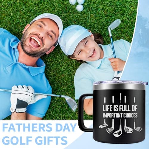 Fufendio Golf Gifts for Men, Women - Unique Mens Golf Gift for Christmas, Birthday - Cool Gifts for Golfers, Dad, Grandpa - Life Is Full of Important Choices, 14oz Golfer Coffee Mug