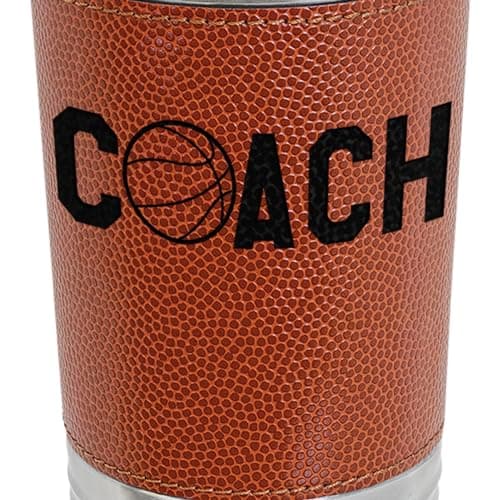 Basketball Coach Stainless Steel Tumbler - 20oz Insulated - Textured Basketball Look and Feel