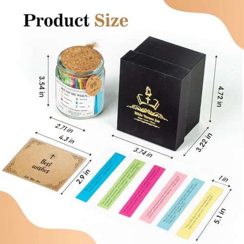 Bible Verse Jar(KJV) - Christian Gifts For Women, Men, Mom, Dad, Friend, Birthday Gifts For Women, Christmas & Mother's Day Gift - Prayer & Hope Jar