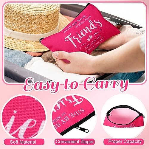 Paterr 20 Pcs Friend Cosmetic Bags Friend Group Gifts Friendship Makeup Pouch Bulk Christmas themed Gifts for Women Bestie Birthday Day