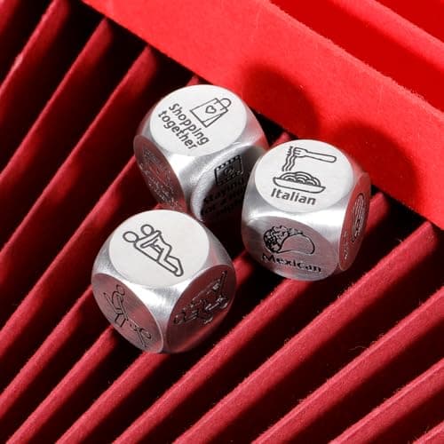 Funny Gifts for Wife Date Night Dice for Couple Valentines Gifts for Him Her Boyfriend 6 Year Anniversary Iron Gifts for Husband Food Decision Dice Wedding Gifts Stocking Stuffers for Women Men