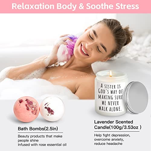 Sister Birthday Gifts, Sisters Gifts from Sister, 9PCS Unique Gift for Sisters Gift Baskets Ideas for Christmas, Birthday, Mothers Day, Valentines Day