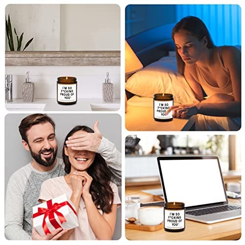 Funny Graduation Gift for Her/Him, So Proud of You Graduation Candle for Party Decorations, Gardenia Scented Candle High School College Grad Gift