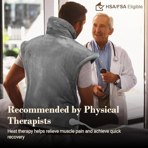 Comfier Heating Pad for Back Pain Relief, Fast Heating Pads for Back Neck and Shoulders, Electric Heated Wrap, 3 Heat Levels & 90-Mins Auto Shut Off, Birthday Gifts for Mom Dad Women Men