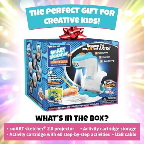 Flycatcher Smart Sketcher 2.0 Projector, Drawing and Tracing Projector for Kids, Educational Arts & Crafts Toy, Christmas Gift for Boys and Girls Ages 5+