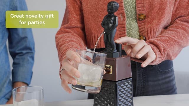 True Bonny Boy Liquor Dispenser, Novelty Drink Dispenser for Whiskey, Bourbon, Vodka, Gin, and Spirits, Fun Bar Cart Accessories for Home Bar, Man Cave, or Liquor Cabinet Decor, 16 oz, Set of 1