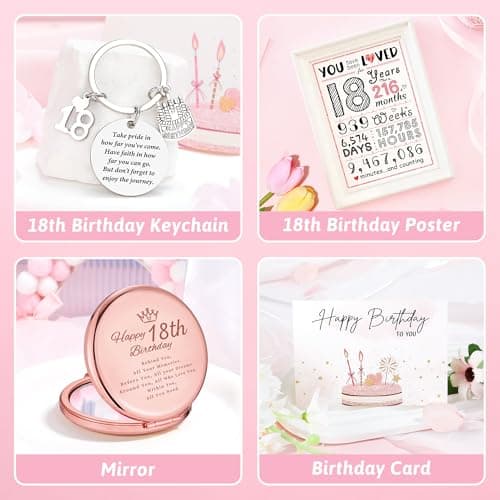 18th Birthday Gifts for Girls Trendy 18 Year Old Girl Birthday Gifts for 18 Year Old Girl Gift Ideas Unique Age 18 Gift for Female Teen Girls Her Daughter Happy 18th Decoration Presents with Tumbler
