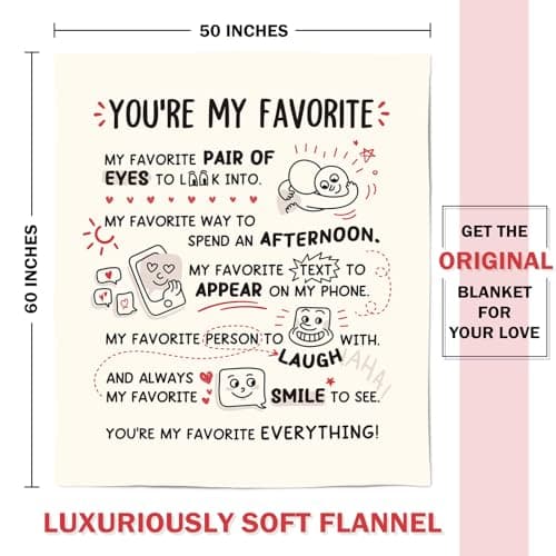 Craftique Birthday Gifts for Girlfriend Boyfriend- I Love You Blanket for Him Her- Romantic Girlfriend Gifts Anniversary, Funny Soft Blanket Gift for Him Her Husband Wife Fiance, 60”×50”