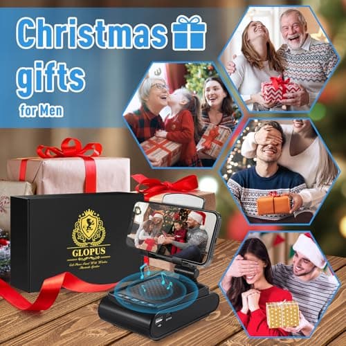 Gifts for Men, Cell Phone Stand with Wireless Bluetooth Speaker, Birthday Gifts for Mens Dad Boyfriend, Cool Gadgets for Men, Anniversary Ideas Gift, Compatible with iPhone/iPad/Samsung Galaxy