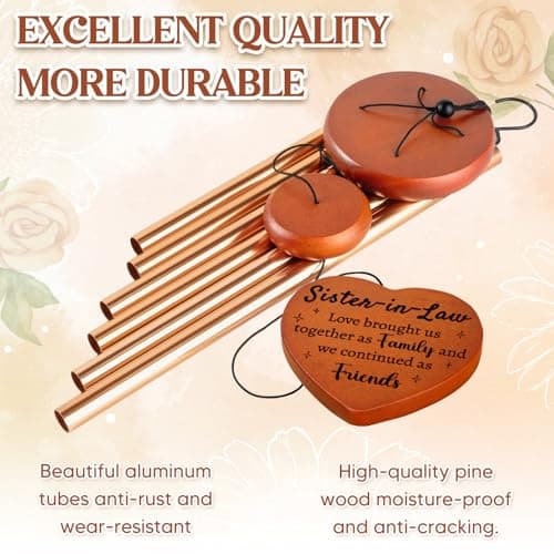 Sister in Law Gifts, Best Sister in Law Christmas Funny Gift - Wind Chimes, Birthday, Mothers Day, Wedding, Engagement, Thanksgiving Gifts