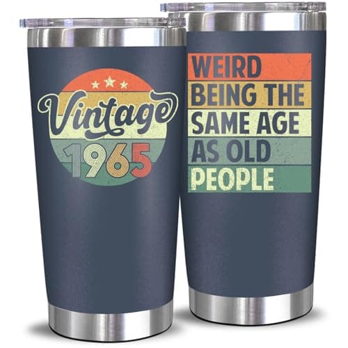 NewEleven 60th Birthday Gifts For Men Women - 1965 60th Birthday Decorations For Him Her - Turning 60 Year Old Gifts For Man, Woman, Mom, Dad, Wife, Husband - 20 Oz Tumbler