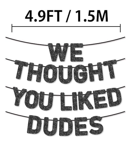 Pre-Strung Funny Bachelor Party Banner - Bachelor Party Decorations/Accessories/Gifts/Favors,Black Glitter