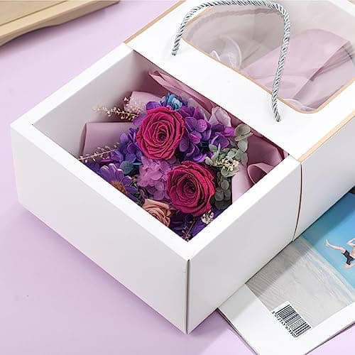 lovenfold Flowers for Delivery,Preserved Flowers Bouquets,Purple Rose Bouquets That Last 1-3 Years,Birthday Flowers Gifts for Women Mom Grandma Wife Friends