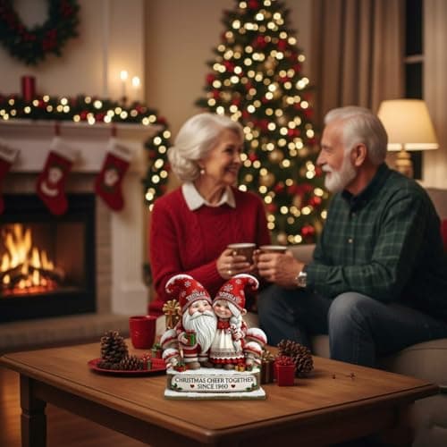 Love Signal Personalized 3D Effect Growing Old Together Christmas Plaque, Custom Wooden Sign Gift For Couples, Christmas Gifts For Parents, Grandparents, Anniversary Marriage Gift for Husband Wife 02