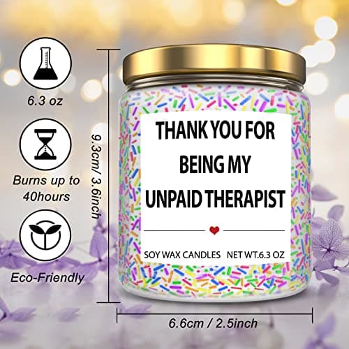 Friends Gifts Birthday Lavender Candles for Friends - Thank You Gifts for Women, Teacher, Nurses, Besties, Moms, Sisters