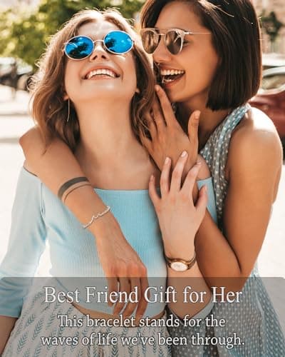 Tarsus Gift for Friends, The Waves of Life We've Through Together, Woman Friendship Gifts Idea, Wave Bracelet for Best Friend Bestie Soul Sister Birthday Gifts For Her