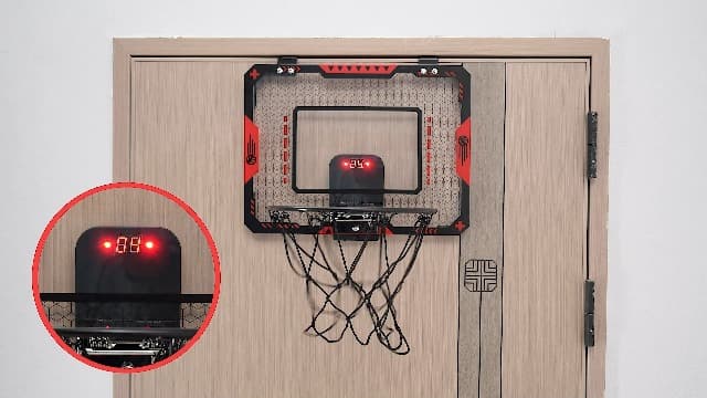 Indoor Basketball Hoop for Kids 5 6 7 8 9 10+Years Old Boys,Mini Basketball Hoop Over The Door Mini Hoop with Electronic Scoreboard & 3 Balls,Kids Basketball Hoop Sport Toys for Gift for Boys Age 5-10