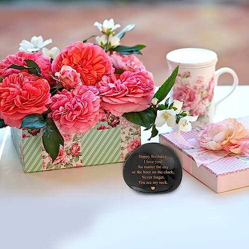 Decorative Stones Birthday Present for Husband, Boyfriend - Engraved Husband Birthdays Present from Wife - Decorative Accessories Happy Birthday Presents for Men - Cool Mens Birthday Present