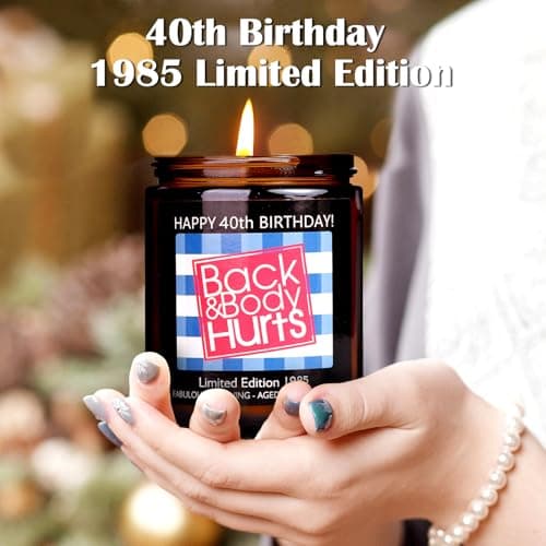 40th Birthday Gifts Women Men, 40th Birthday Decorations for Women Men, Funny 40th Birthday Candle Gifts for Her Him Mom Dad Husband Wife Best Friends Sister, 1984 40 Year Old Gift Ideas