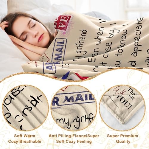 Gifts for Girlfriend Blanket Birthday Gifts for Girlfriend from Boyfriend Christmas Blanket Throw Blanket 60x50