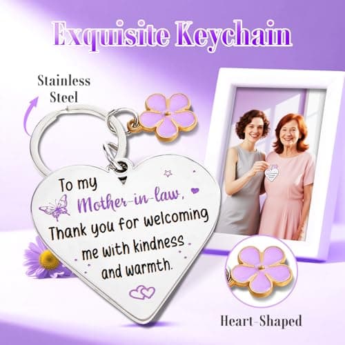 HAPPYPOP Gifts for Mother in Law - Mothers Day Socks Keychain with Greeting Card, Mom in Law Birthday Gifts Christmas Stocking Stuffers