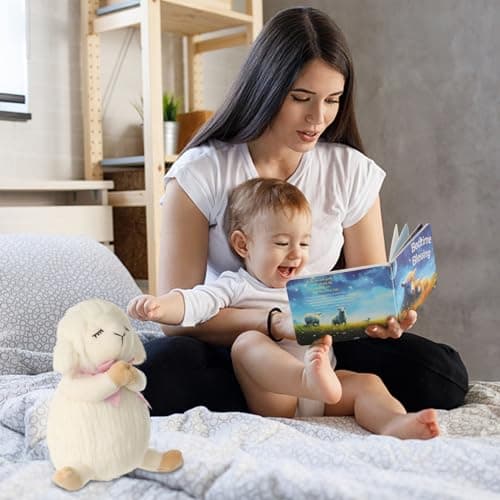 Baptism Gifts for Girls and Newborn Baby, Christening Gifts Set, 7" Praying Lamb Plush Toy and Bedtime Blessing Book in Keepsake Gift Box, Ideal Easter Gifts for Kids