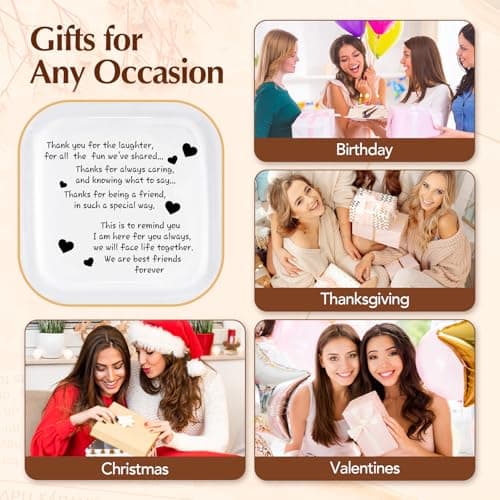 PUDDING CABIN Friend Birthday Gifts for Women,Friendship Thank You Ring Trinket Dish,Going Away Gifts for Friends,Long Distance Gifts for Women Moving Retirement Gifts For Woman