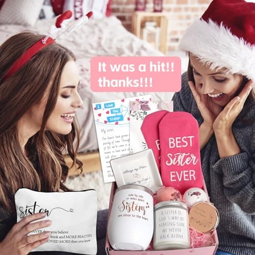 Sister Birthday Gifts, Sisters Gifts from Sister, 9PCS Unique Gift for Sisters Gift Baskets Ideas for Christmas, Birthday, Mothers Day, Valentines Day