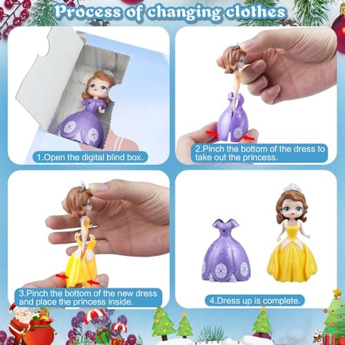 Princess Advent Calendar 2025 Girls, Princess Deformation Toys 24 Days Christmas Countdown Calendar Creative Xmas Gifts for Kids Teens