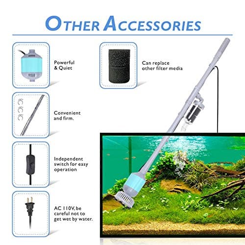 hygger 360GPH Electric Aquarium Gravel Cleaner, 5 in 1 Automatic Fish Tank Cleaning Tool Set Vacuum Water Changer Sand Washer Filter Siphon Adjustable Length 15W