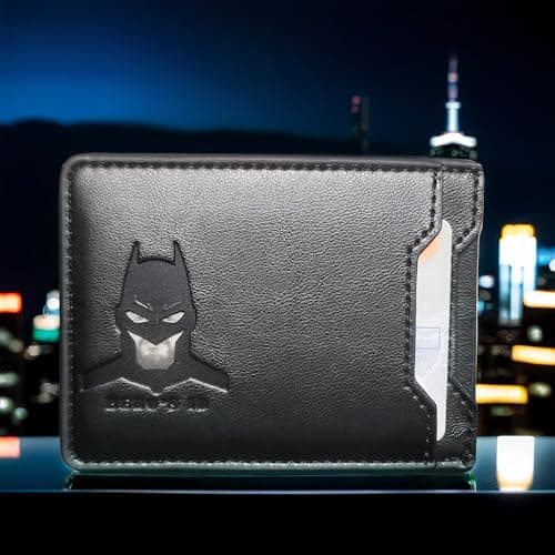 Leather Bat Wallet - Personalized wallet Man Woman, Superhero Mask - Slim Card Holder, Bat ID Heroic wallet- Unique Holiday Gift Birthday, Anniversary, for Dad, Husband, Boyfriend, Wife, Father's day