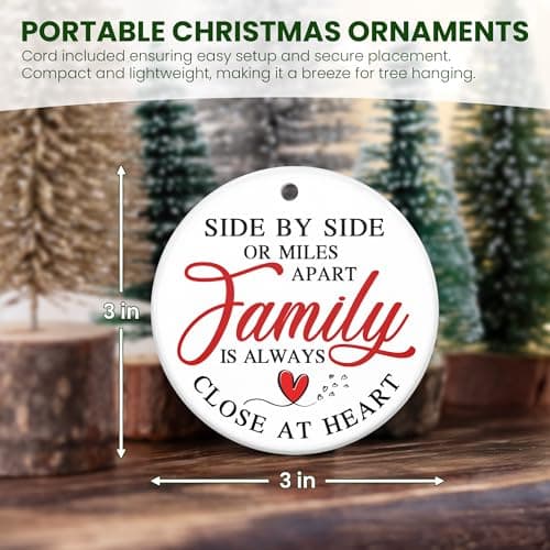 TEEZWONDER Family Ornament Gifts for Women Men - Ceramic Christmas Ornaments 2025 for Tree Decorations - Christmas Birthday Gifts for Mom Dad for Sister Brother, Grandma Grandpa Gift