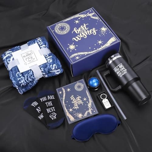 Gift Baskets for Men - Best Birthday Gifts Box, Anniversary Gift Set, Boyfriend Gift Kit, Get Well Soon Basket, Self Care Package, Unique Ideas Present for Man Him Dad Brother Husband Boy Friend