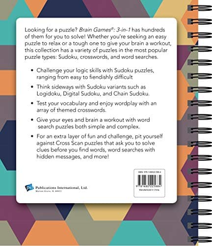 Brain Games - 3-In-1: Word Search, Crosswords & Sudoku (256 Pages)