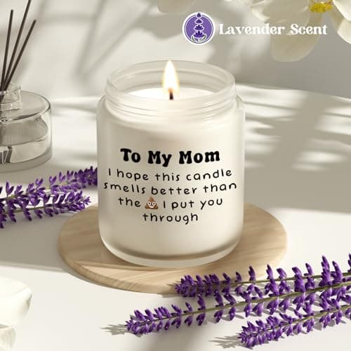 Lavender Scented Mom's Funny Christmas Candle