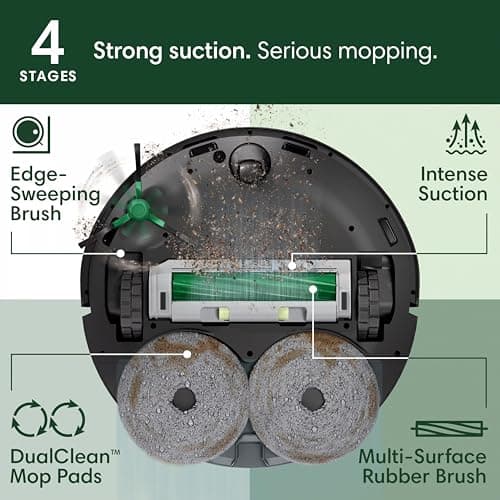 iRobot Roomba Plus 405 (G181) 2in1 Vacuum & Mop Robot with AutoWash Dock - Dual Spinning Mop Pads, Smart & Fast Mapping, Ideal for Pet Hair, Self-empties 75 days, Intense Suction, Pad Washing & Drying