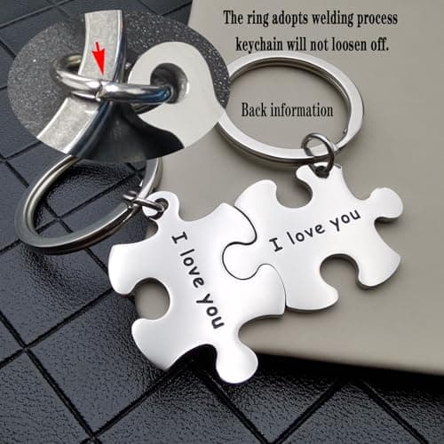 Couple Gifts Keychain My Person Love You Puzzle Piece Heart Keychain His Crazy Her Weirdo Valentines Day Him Boyfriend