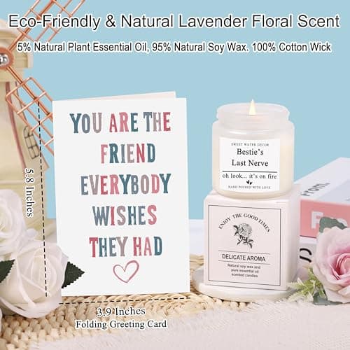 Best Friend Bestie Birthday Gifts for Women, Friendship Gifts for Best Friend Woman, Christmas Mothers Day Valentines Bestie Ideas Presents Basket Set of 6