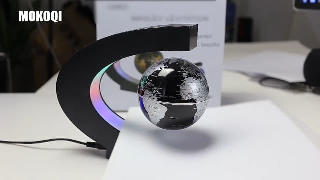 MOKOQI Magnetic Levitating Globe with LED Light, Cool Tech Gift for Men Father Boys and Girls , Birthday Gifts for Kids, Floating Globes World Desk Gadget Decor in Office Home/Display Frame Stand