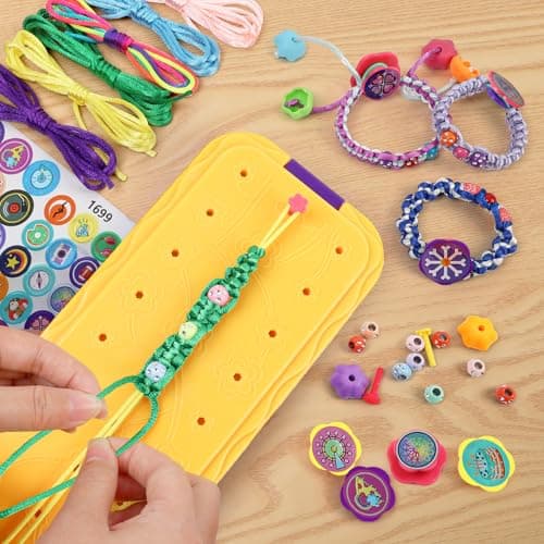 DDAI Arts and Crafts for Kids Age 8-12 Friendship Bracelet Making Kit for Girls - Best Birthday Gifts Ideas for Girl 7 9 10 11 Year Old - Popular Bracelets String Maker Toys Set