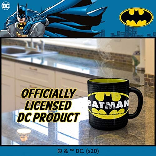 Silver Buffalo DC Comics Batman Logo Ceramic Mug, 20 Ounces