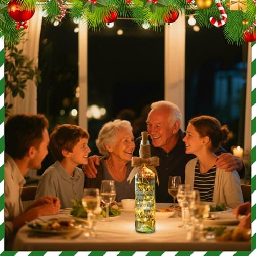 Friendship Gifts for Women Christmas 2026 Lighted Wine Friendship Bottle Holiday Unique Friends Gift for Girlfriend Men Birthday Wine Bottle Light Christmas Table Centerpieces Decorations