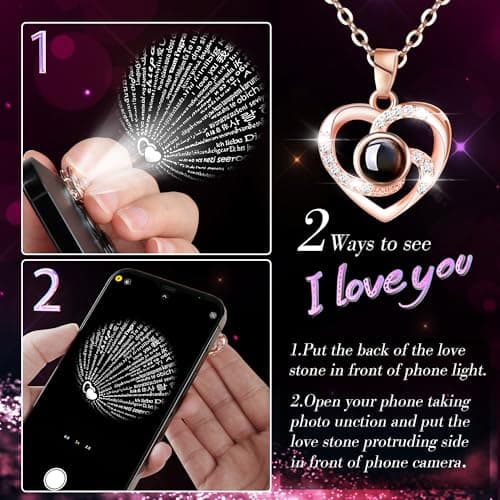 Light Up Preserved Red Rose Flower with Necklace,Birthday Gifts for Women,Christmas Rose Gifts for Her Mom Wife Grandma,Real Flower Mom Present for Women Christmas,Anniversary,Valentines