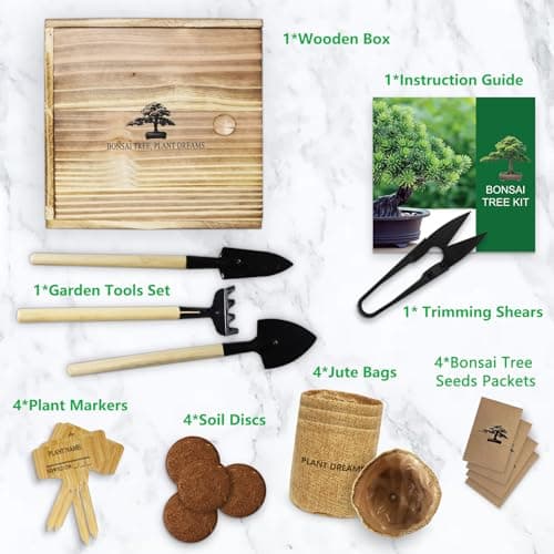 Bonsai Tree Kit – DIY Japanese Bonzai Trees with All-in-One Indoor Plant Growing Tools & Planters – Unique Gardening Gifts for Women, Men & Kids