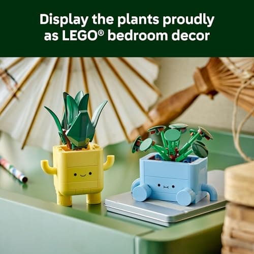 LEGO Botanicals Happy Plants Building Toys - Bedroom or Dorm Room Decor for Girls, Boys, & Adults, Desk or Shelf Display - Birthday Gift Ideas for Kids, Ages 9+ - 10349