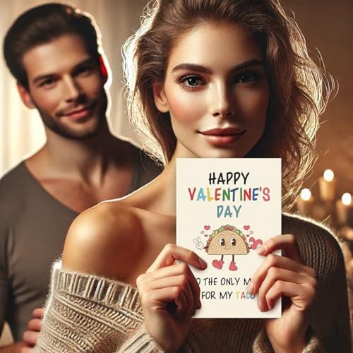 Funny Valentines Day Card Gifts for Him Boyfriend, Naughty Valentine's Day Gifts for Men, Unique Valentines Day Cards for Husband, Taco Vday Cards