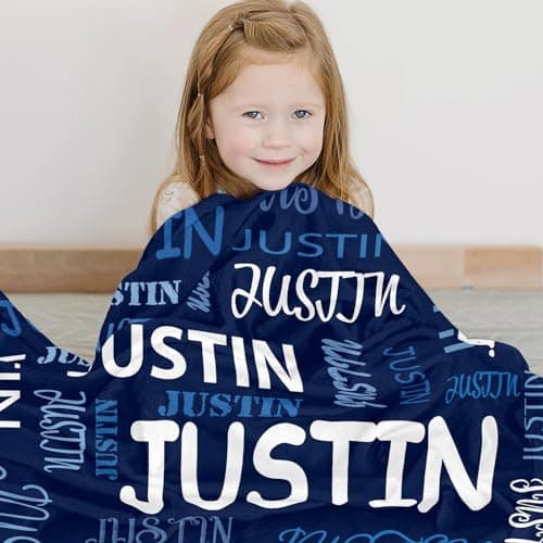 Ships Next Day, Personalized Blankets and Throws Custom Blanket with Name Customized Flannel Blanket for Kids Christmas Blanket Gifts for Teen Girls Boys