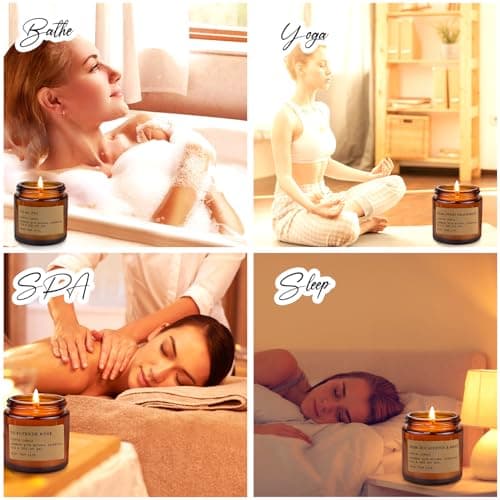8 Pack Candles for Home Scented,Aromatherapy Jar Candle Gifts for Women, Natural Soy Wax Amber Candle Set, Scented Candles Set for Birthday Valentine Mother's Christmas Day Present