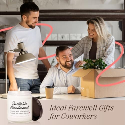 Farewell Gifts for Coworkers, Retirement Candle - 9oz Lavender Scented Soy Wax Candle - Moving Away, Leaving, Goodbye, Going Away Gift for Coworkers Women, Friend, Work Bestie