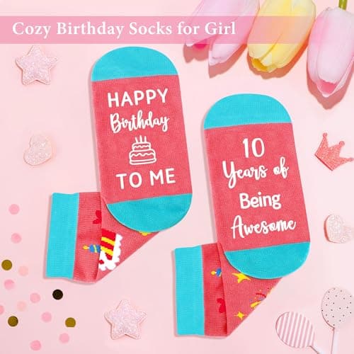 10 Year Old Girl Birthday Gift for 10 Years Old Girls Gifts Trendy Stuff 10th Birthday Gifts for Girls Ten Year Olds Girl Gift Double Digits Decorations Presents Set with Tumbler Bag Socks Bracelet